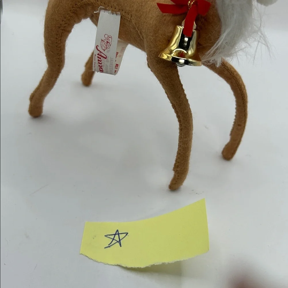 Annalee Reindeer Plush with Santa Hat and bell